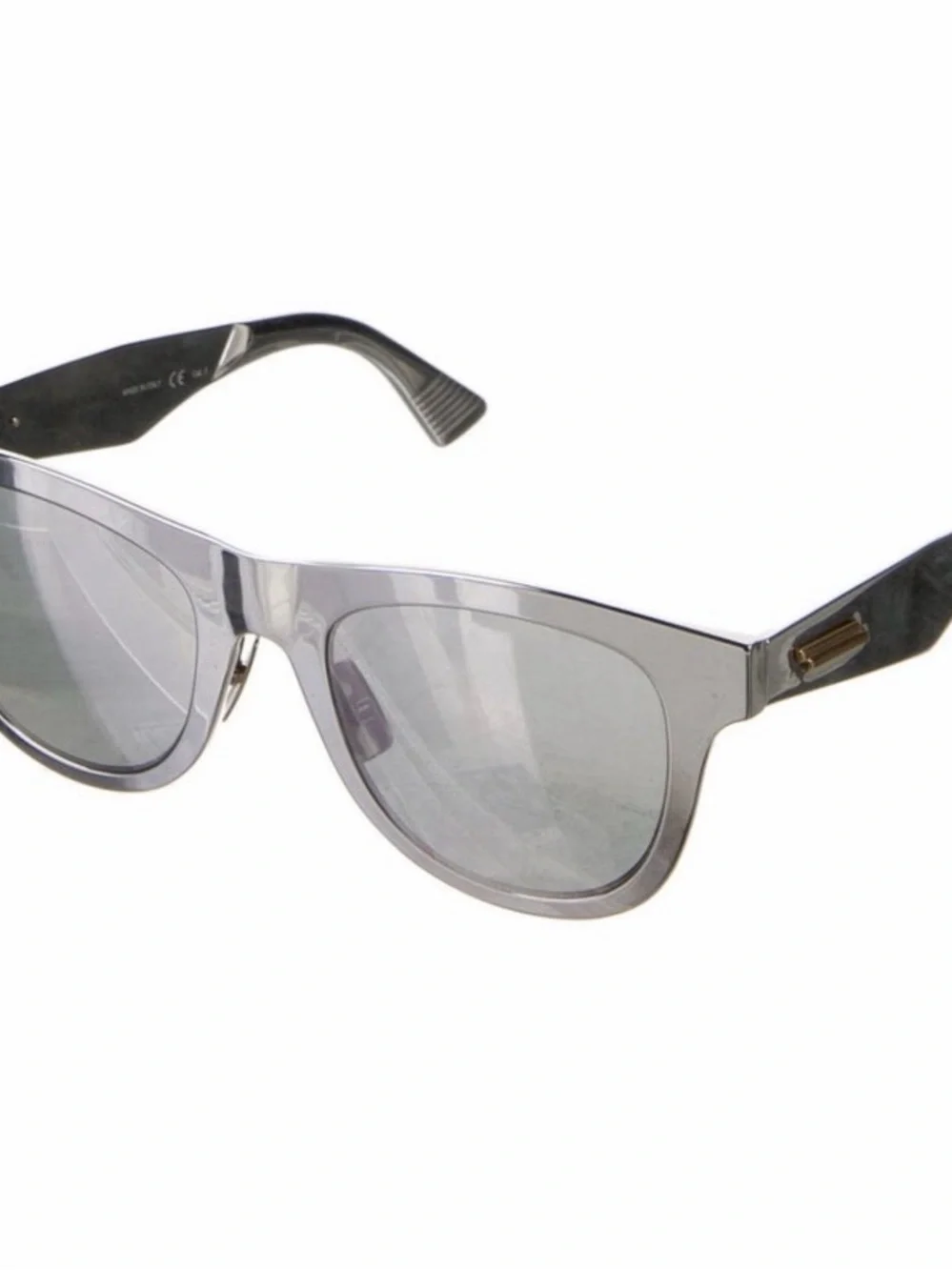 NWT Bottega Veneta Aluminum Classic D-Frame Sunglasses Silver Made in Italy